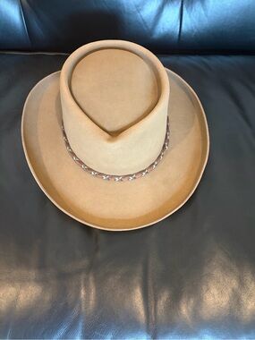 Vintage Churchill Ltd Structured Felt Fedora Western Hat Braided Band 7 1/8